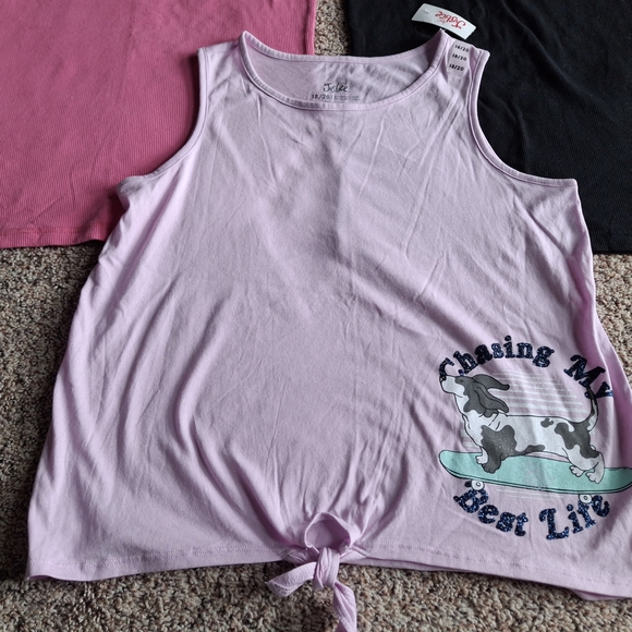 Justice Pink and Black Tank Tops Set - Picture 6 of 9